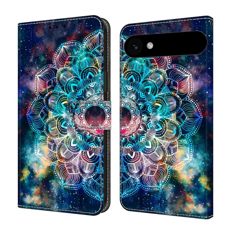 For iPhone Air Crystal-Like Painted Vegan Leather Phone Case(Gyroscope Flower)
