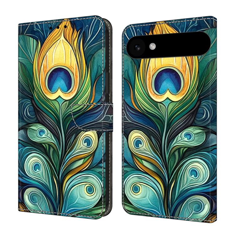 For iPhone Air Crystal-Like Painted Vegan Leather Phone Case(Kingfisher Feathers)