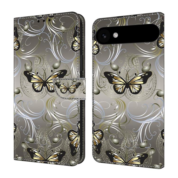 For iPhone Air Crystal-Like Painted Vegan Leather Phone Case(Lace Butterfly)