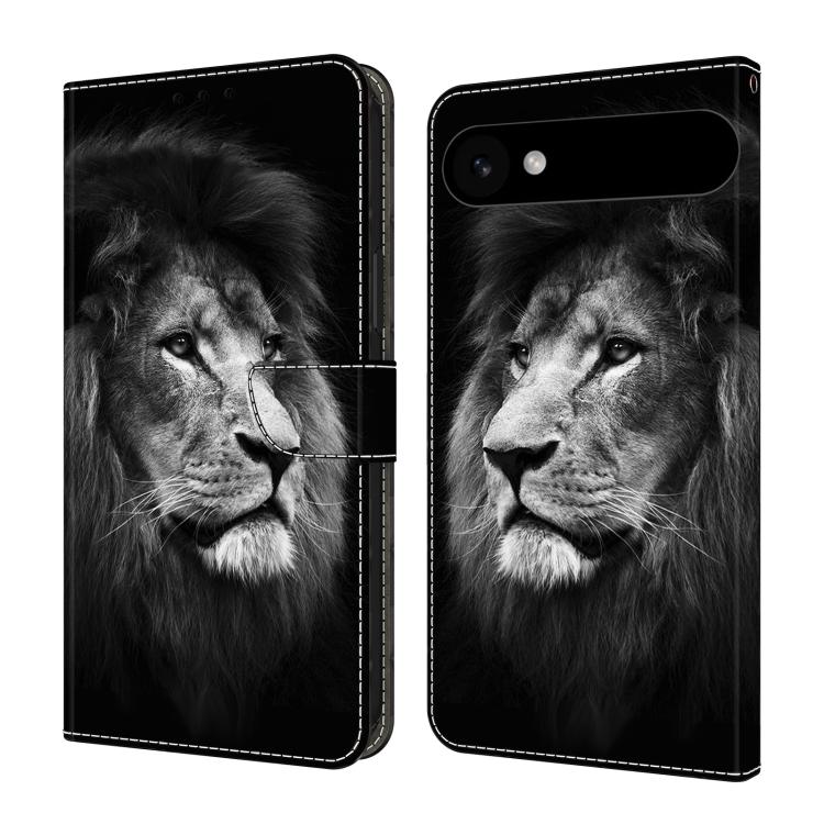 For iPhone Air Crystal-Like Painted Vegan Leather Phone Case(Lion)