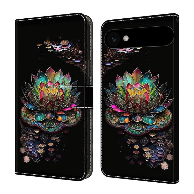 For iPhone Air Crystal-Like Painted Vegan Leather Phone Case(Lotus)