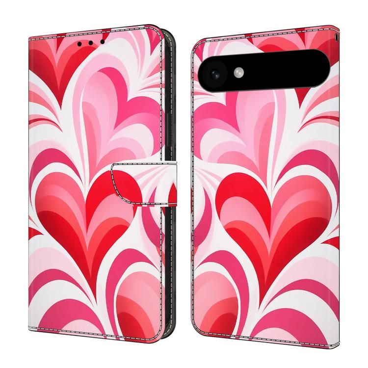 For iPhone Air Crystal-Like Painted Vegan Leather Phone Case(Love Hearts)