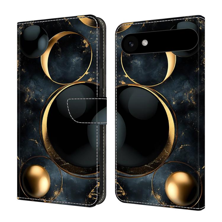 For iPhone Air Crystal-Like Painted Vegan Leather Phone Case(Luxury Gold Circles)