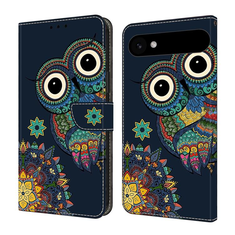 For iPhone Air Crystal-Like Painted Vegan Leather Phone Case(Mandala Owl)