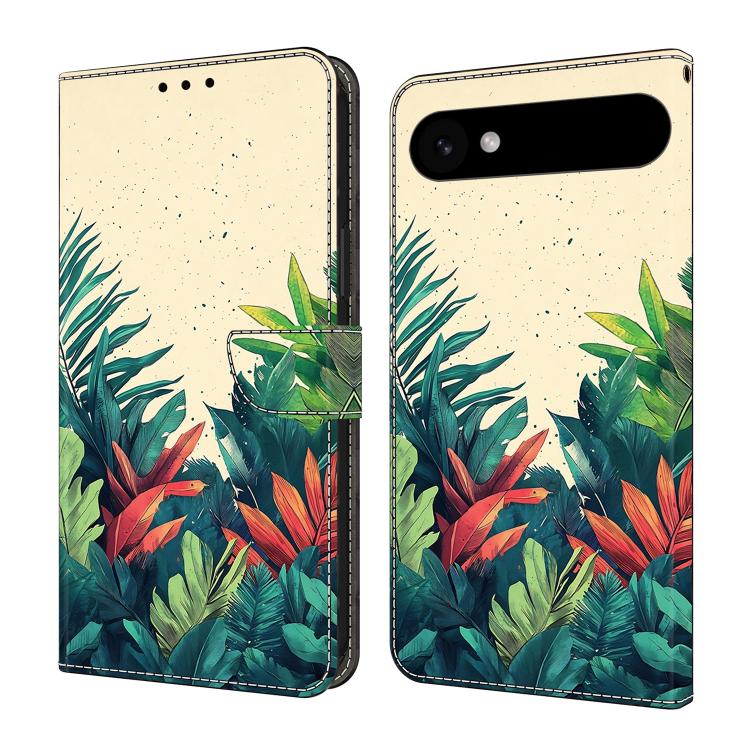 For iPhone Air Crystal-Like Painted Vegan Leather Phone Case(Many Leaves)