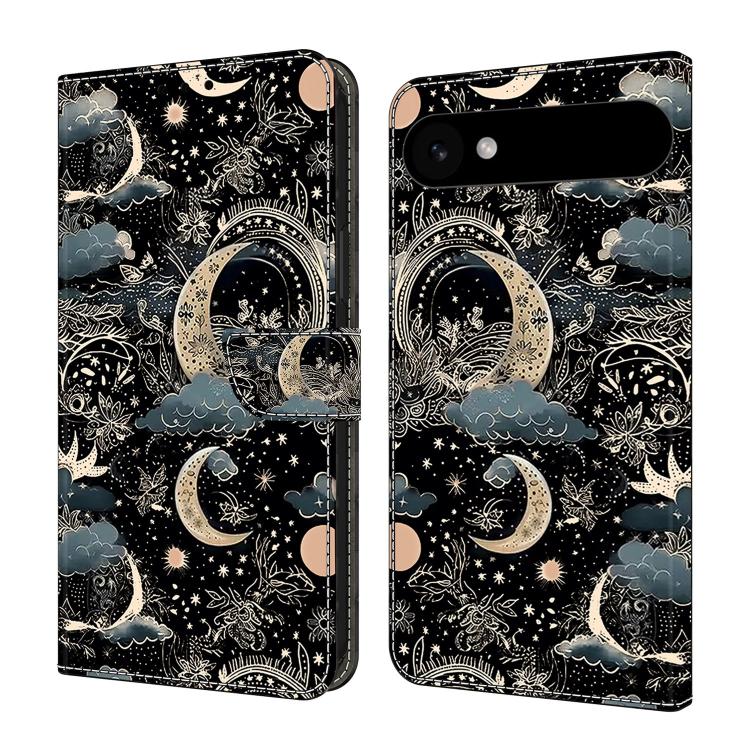 For iPhone Air Crystal-Like Painted Vegan Leather Phone Case(Moon)
