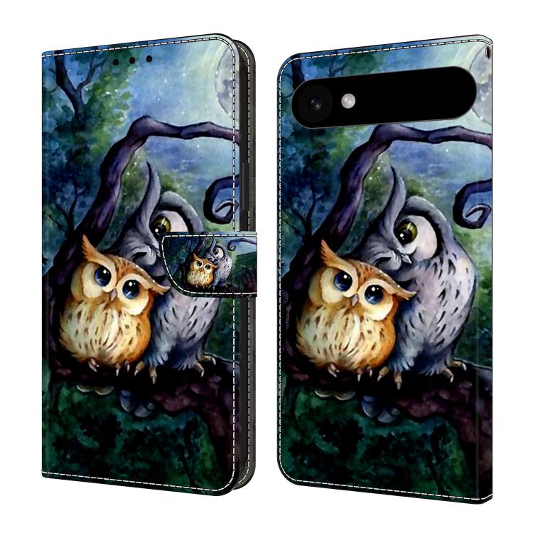 For iPhone Air Crystal-Like Painted Vegan Leather Phone Case(Mother Baby Owls)