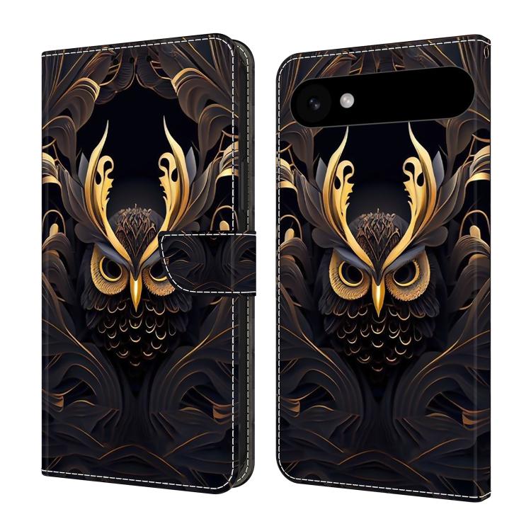 For iPhone Air Crystal-Like Painted Vegan Leather Phone Case(Mystic Owl)