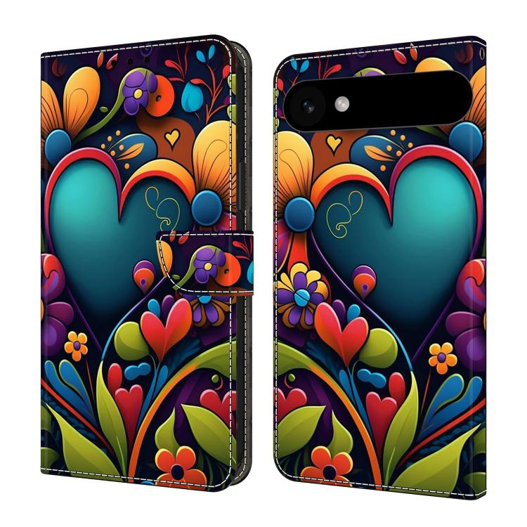 For iPhone Air Crystal-Like Painted Vegan Leather Phone Case(Oil Painted Flowers)