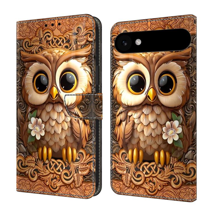 For iPhone Air Crystal-Like Painted Vegan Leather Phone Case(Owl)