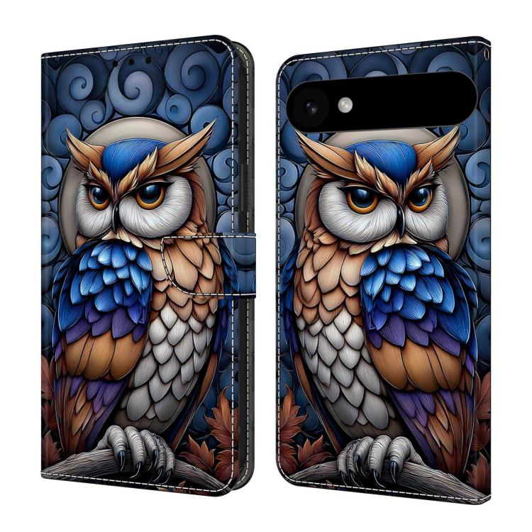 For iPhone Air Crystal-Like Painted Vegan Leather Phone Case(Owl)