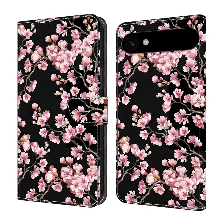 For iPhone Air Crystal-Like Painted Vegan Leather Phone Case(Peach Blossom)