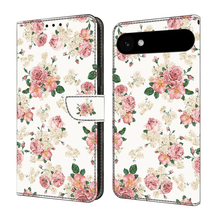 For iPhone Air Crystal-Like Painted Vegan Leather Phone Case(Peony)