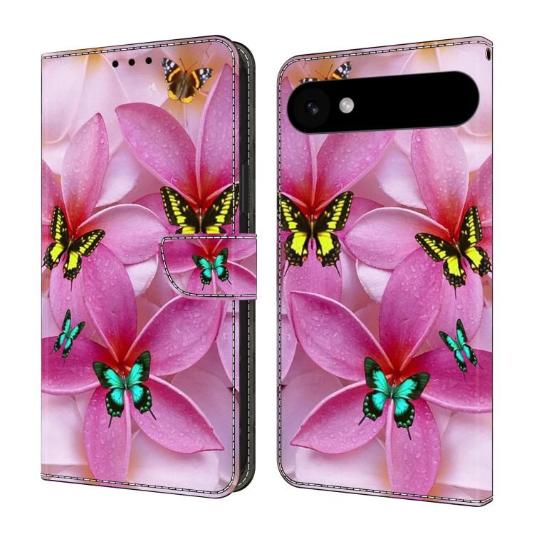 For iPhone Air Crystal-Like Painted Vegan Leather Phone Case(Pink Butterfly)