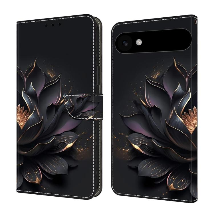 For iPhone Air Crystal-Like Painted Vegan Leather Phone Case(Purple Lotus)