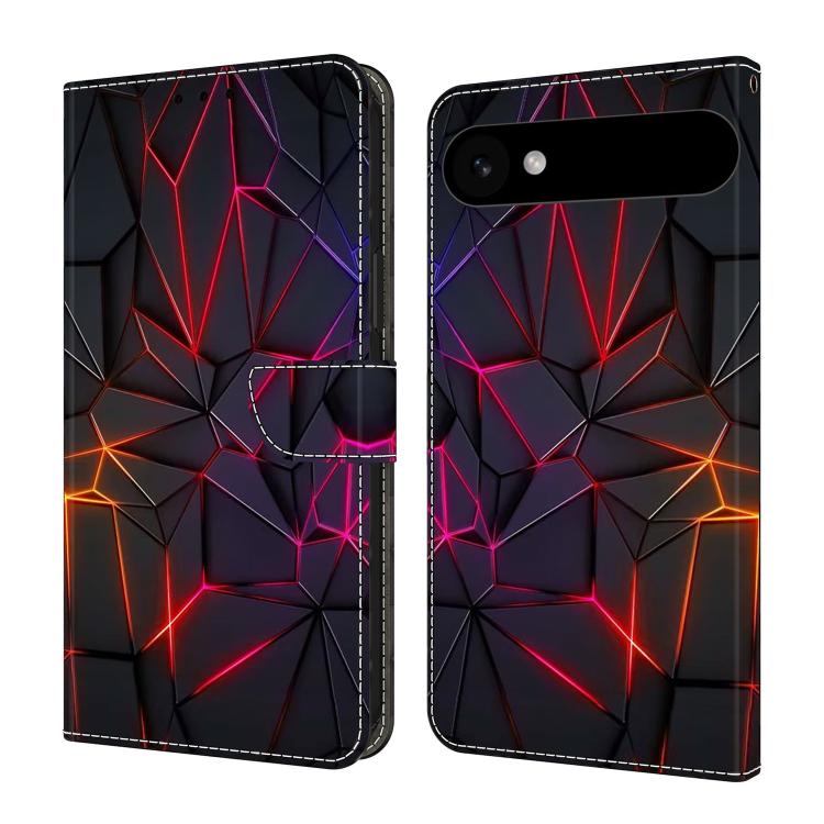 For iPhone Air Crystal-Like Painted Vegan Leather Phone Case(Red Cracks)