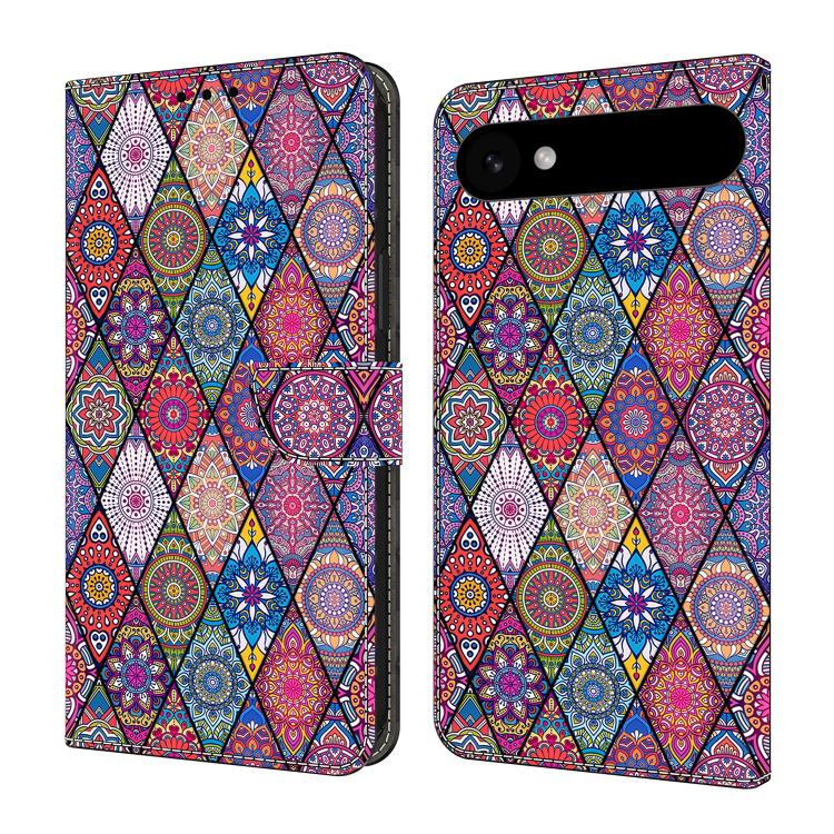 For iPhone Air Crystal-Like Painted Vegan Leather Phone Case(Red Floral Ethnic)