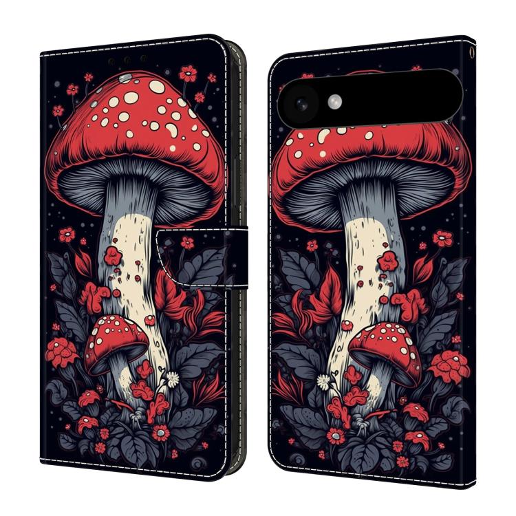 For iPhone Air Crystal-Like Painted Vegan Leather Phone Case(Red Mushroom)