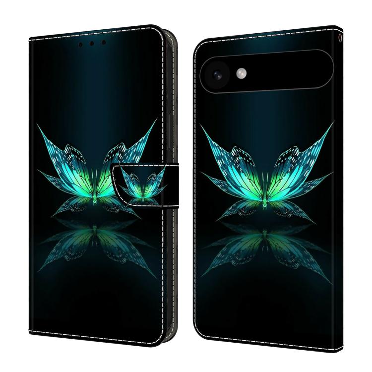 For iPhone Air Crystal-Like Painted Vegan Leather Phone Case(Reflection Butterfly)