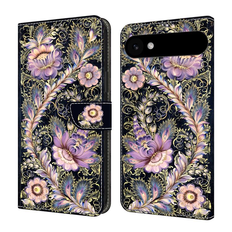 For iPhone Air Crystal-Like Painted Vegan Leather Phone Case(Retro Golden Cross)