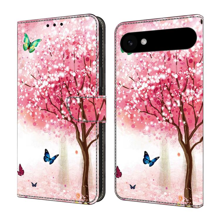 For iPhone Air Crystal-Like Painted Vegan Leather Phone Case(Sakura Butterfly)