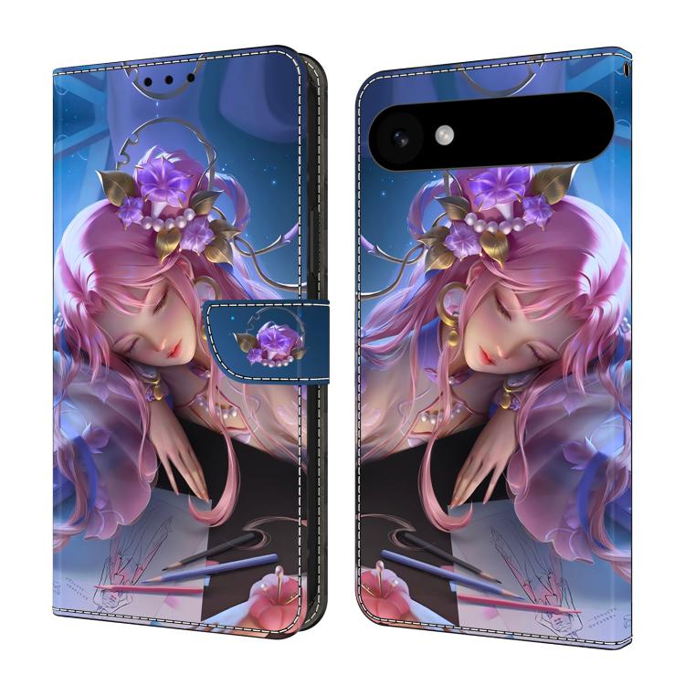 For iPhone Air Crystal-Like Painted Vegan Leather Phone Case(Sleeping Beauty)