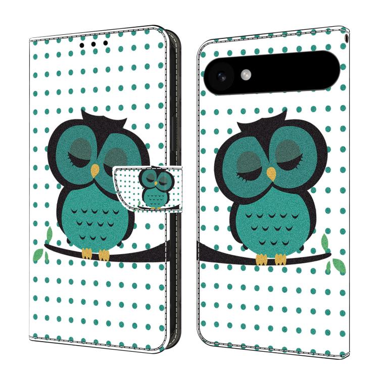 For iPhone Air Crystal-Like Painted Vegan Leather Phone Case(Sleeping Owl)