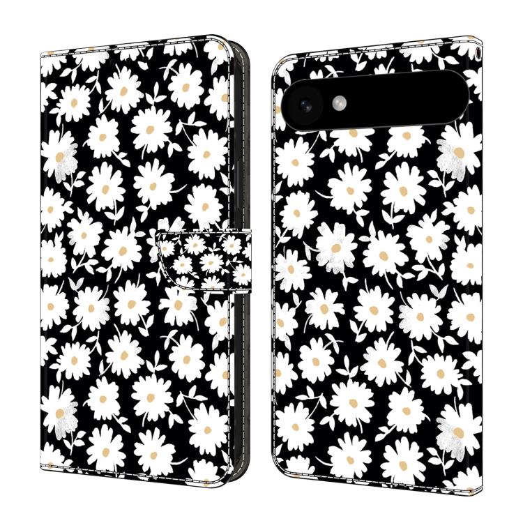 For iPhone Air Crystal-Like Painted Vegan Leather Phone Case(Small Floral Print)