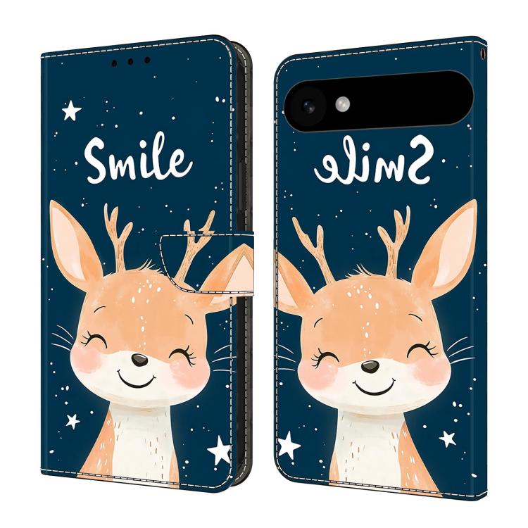 For iPhone Air Crystal-Like Painted Vegan Leather Phone Case(Smiling Deer)