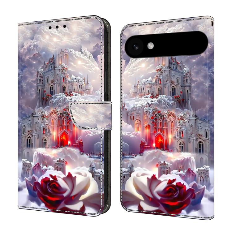For iPhone Air Crystal-Like Painted Vegan Leather Phone Case(Snow Castle)