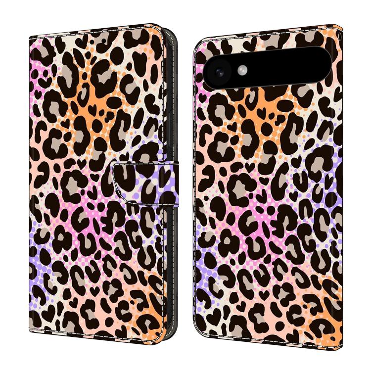 For iPhone Air Crystal-Like Painted Vegan Leather Phone Case(Spotted Leopard Print)