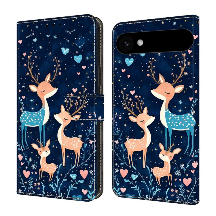 For iPhone Air Crystal-Like Painted Vegan Leather Phone Case(Starry Deer Herd)