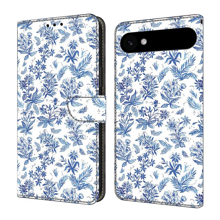 For iPhone Air Crystal-Like Painted Vegan Leather Phone Case(Watercolor Flowers Plants)