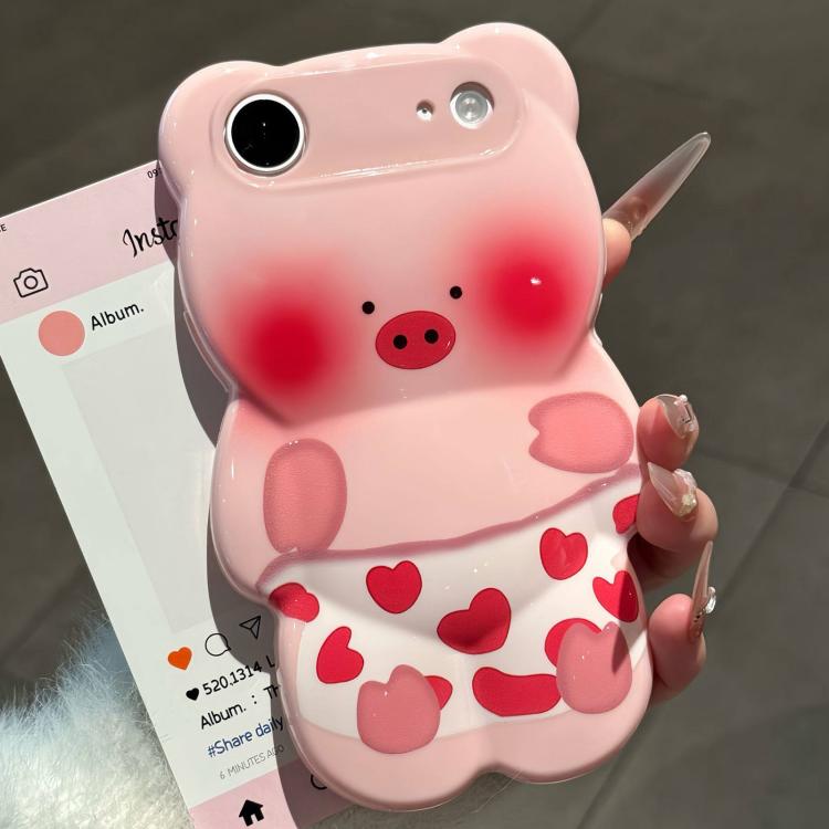 For iPhone Air Cute 3D Pig Shockproof TPU Phone Case(Love Pig)