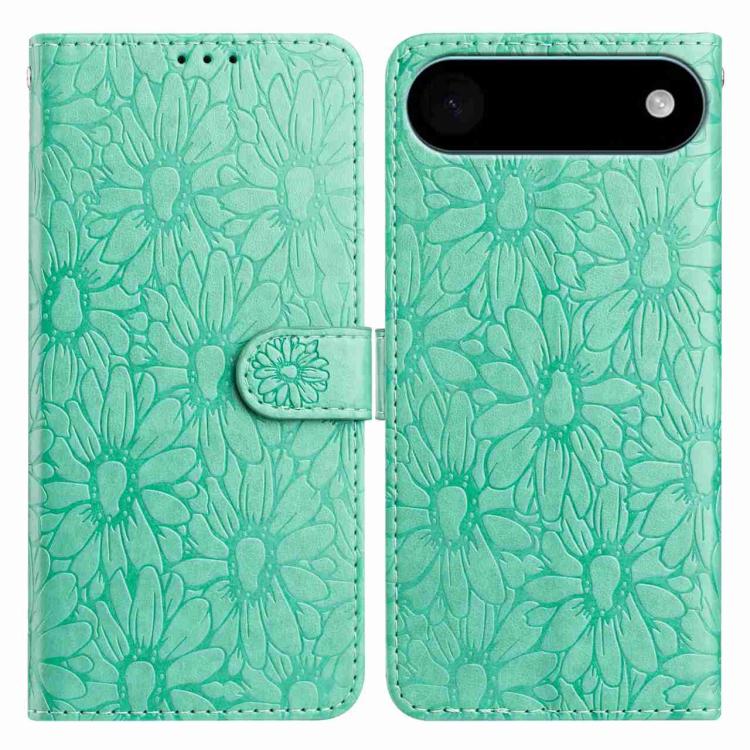 For iPhone Air Daisy Embossed Leather Phone Case(Green)