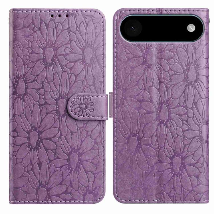 For iPhone Air Daisy Embossed Leather Phone Case(Light Purple)