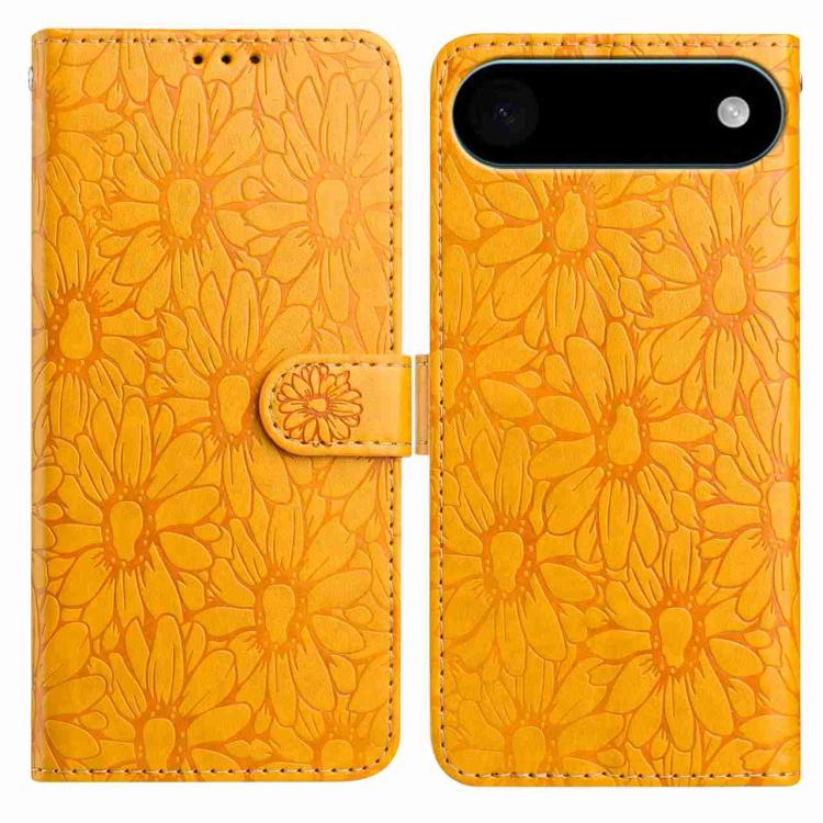 For iPhone Air Daisy Embossed Leather Phone Case(Yellow)