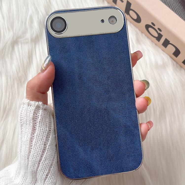For iPhone Air Denim Pattern TPU Shockproof Phone Case(Dark Blue Fabric)