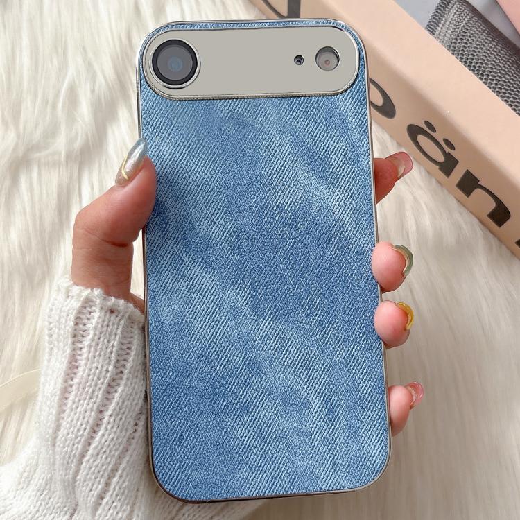 For iPhone Air Denim Pattern TPU Shockproof Phone Case(Light Blue Fabric)