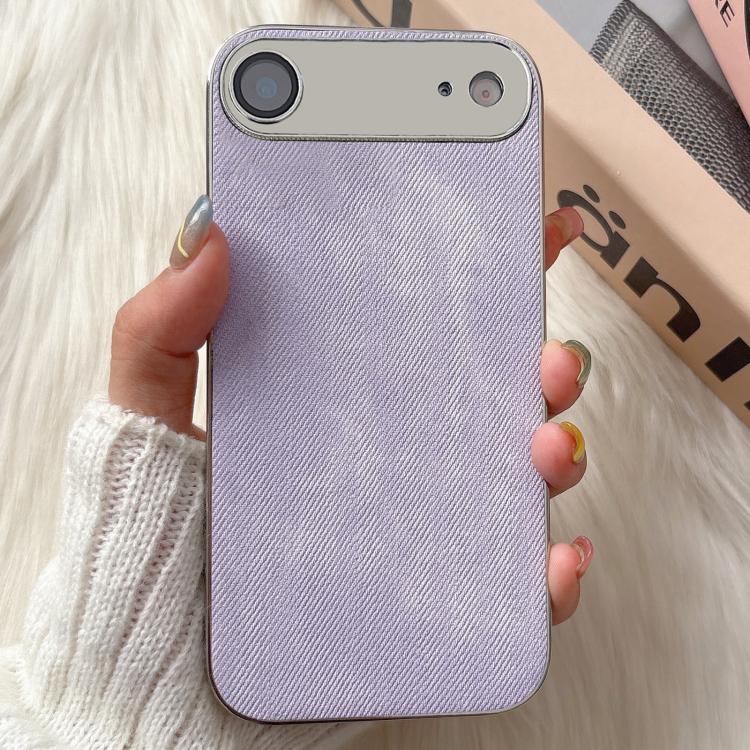 For iPhone Air Denim Pattern TPU Shockproof Phone Case(Light Purple Fabric)
