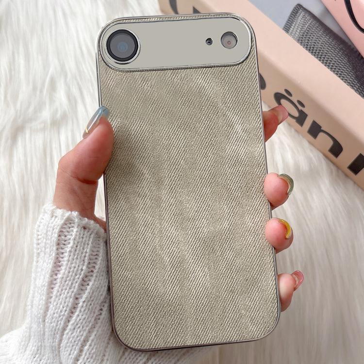 For iPhone Air Denim Pattern TPU Shockproof Phone Case(Titanium Gray Fabric)
