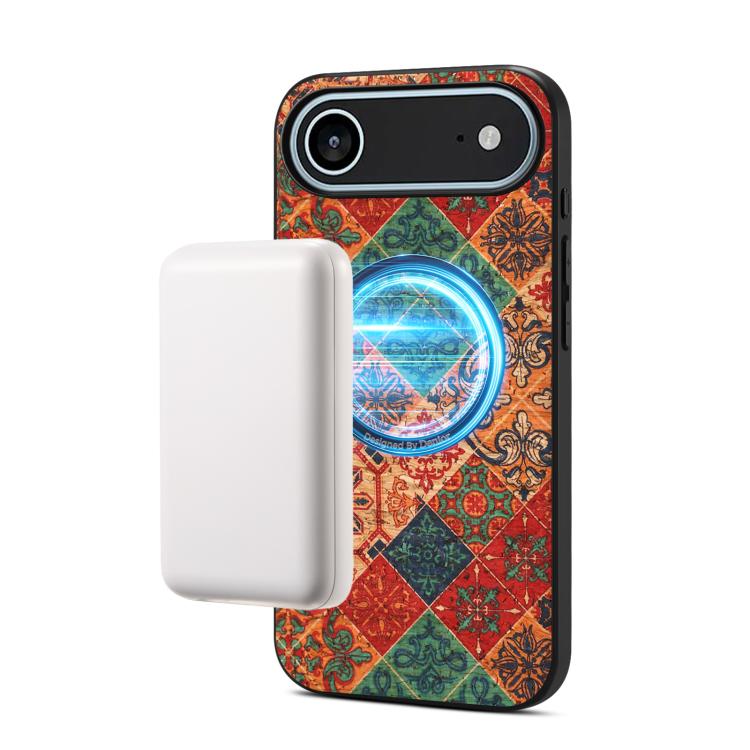 For iPhone Air Denior A07 Flower Language Series Magnetic Vegan Leather Phone Case(Blue)