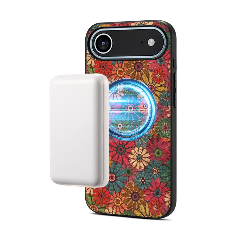 For iPhone Air Denior A07 Flower Language Series Magnetic Vegan Leather Phone Case(Green)