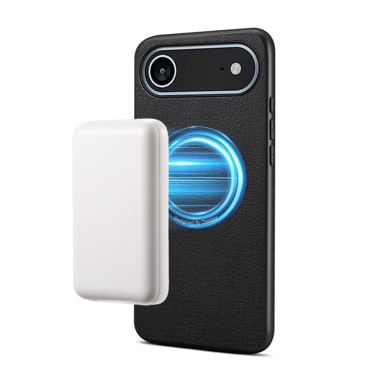 For iPhone Air Denior A08 PU Vegan Leather Calfskin Texture Magnetic Phone Case(Black)