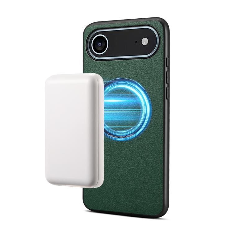 For iPhone Air Denior A08 PU Vegan Leather Calfskin Texture Magnetic Phone Case(Green)