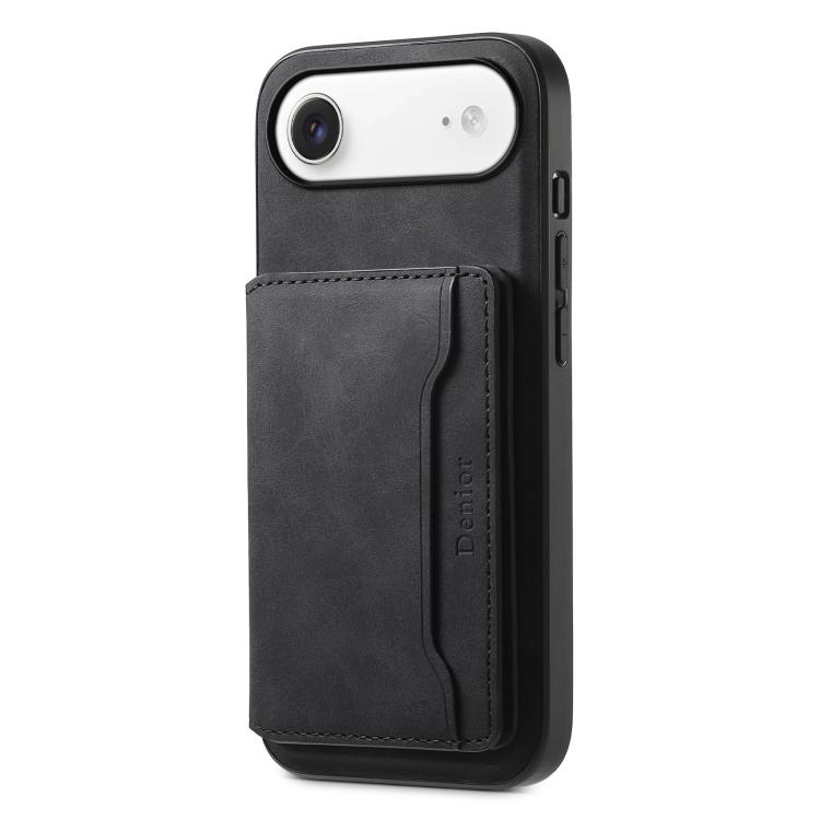 For iPhone Air Denior D13 Retro Texture Leather MagSafe Card Bag Phone Case(Black)