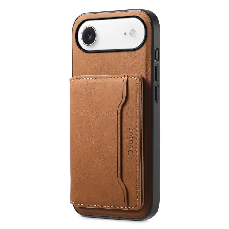 For iPhone Air Denior D13 Retro Texture Leather MagSafe Card Bag Phone Case(Brown)