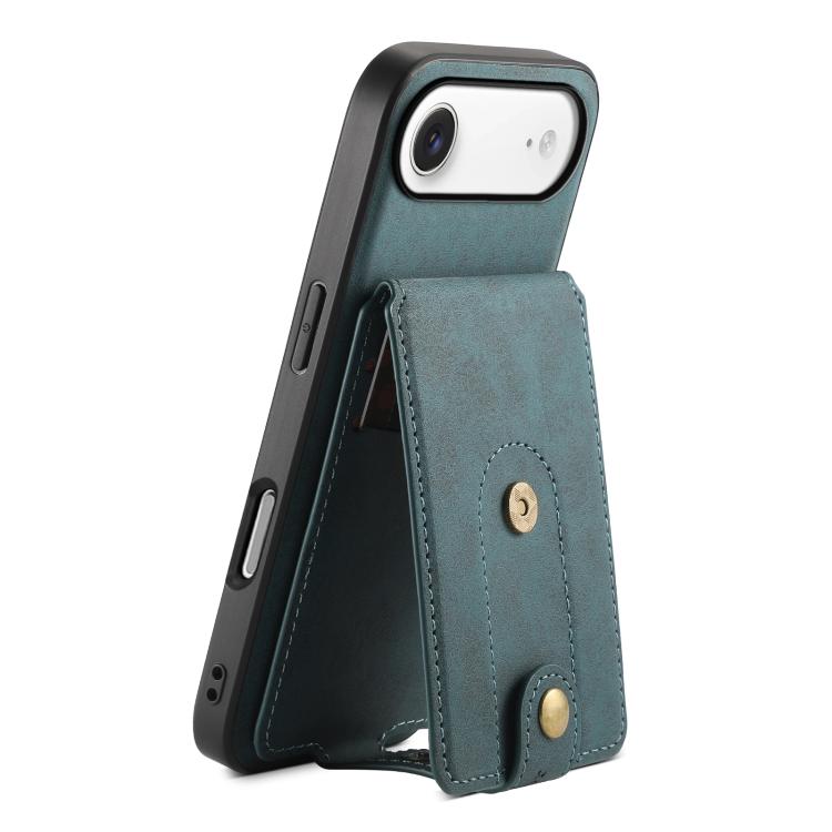 For iPhone Air Denior D14 NK Retro Pattern MagSafe Magnetic Card Holder Leather Phone Case(Blue)