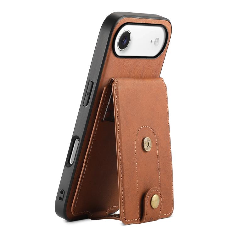 For iPhone Air Denior D14 NK Retro Pattern MagSafe Magnetic Card Holder Leather Phone Case(Brown)