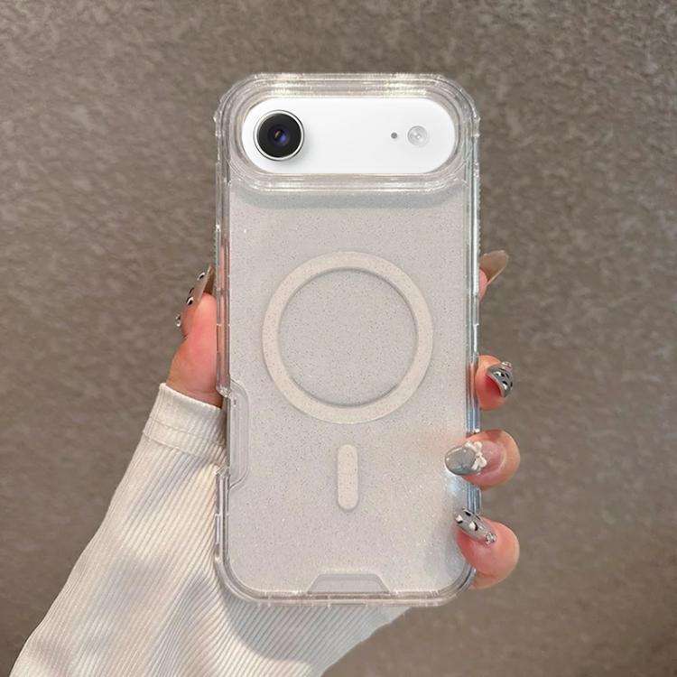 For iPhone Air Detachable 3 in 1 Glitter Magnetic Phone Case(Transparent)